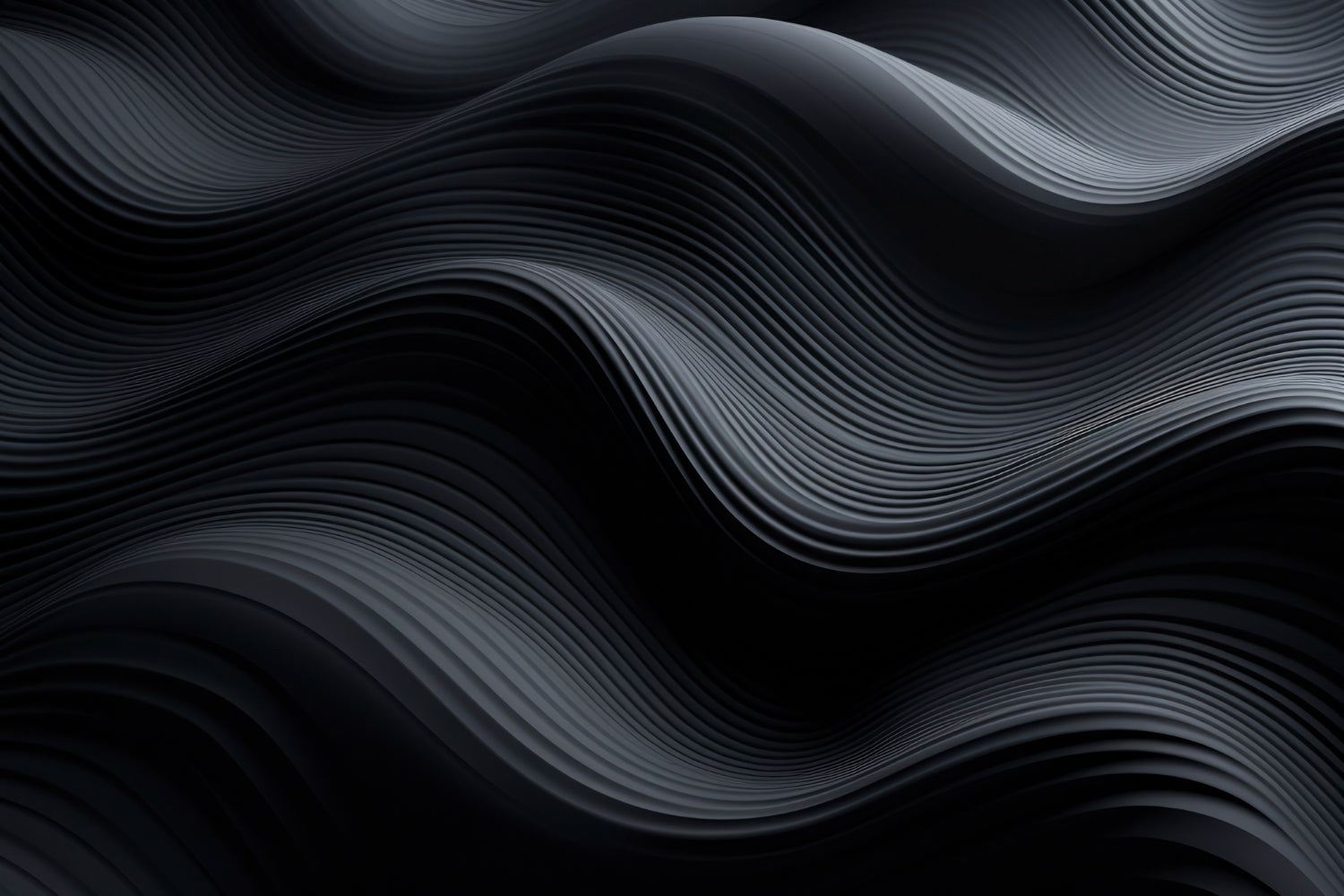 Abstract wavy pattern in black and gray tones